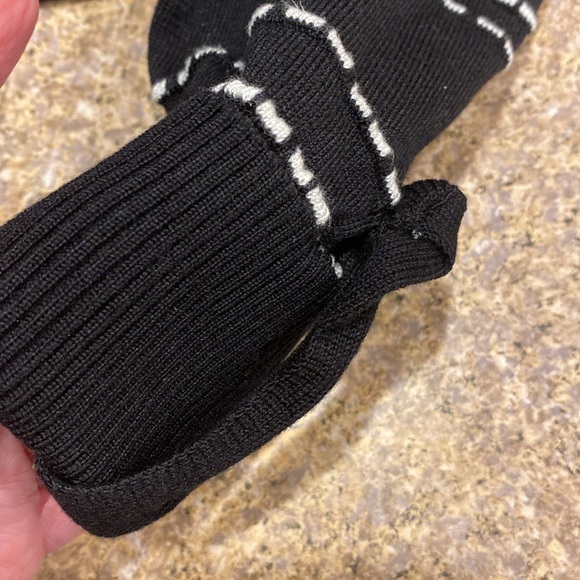 NWT Apt. 9 Petite Small Sweater Rushed Side Pullover Short Sleeve Black & White - Picture 7 of 16